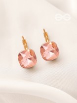 The Ice Cube- Crystal Golden Earrings (Rust)