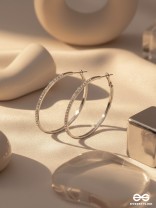 The Ring of Light- Silver Rhinestones Hoop Earrings