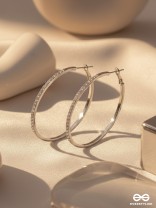 The Ring of Light- Silver Rhinestones Hoop Earrings