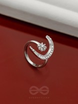 The Night Sky- Silver Rhinestones Ring