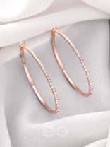 The Ring of Light- Rose Gold Rhinestones Hoop Earrings