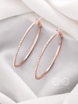 The Ring of Light- Rose Gold Rhinestones Hoop Earrings