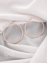 The Ring of Light- Rose Gold Rhinestones Hoop Earrings