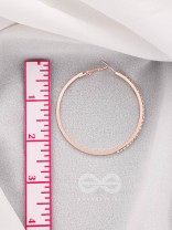 The Ring of Light- Rose Gold Rhinestones Hoop Earrings