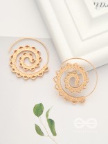 The Flaming Spiral- Chic Golden Earrings