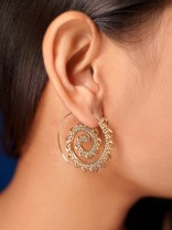 The Flaming Spiral- Chic Golden Earrings
