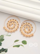The Flaming Spiral- Chic Golden Earrings