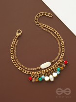 The Divine Galaxy- Pearls and Beads Studded Golden Bracelet