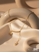 The Ivory Dreamcatcher- Golden Bead Necklace With Anti-Tarnish Coating 