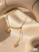 The Ivory Dreamcatcher- Golden Bead Necklace With Anti-Tarnish Coating 