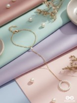 Pearl Around- Hand Harness Golden Pearl Bracelet