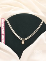 The Moonglade- White and Golden Pearl Necklace