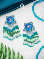 Tarankit- The Star- Beads, Sequins and Cutdana Embroidered Earrings 