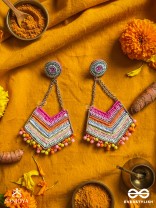 IDHANT- THE LUMINOUS- SEQUINS and BEADS EMBROIDERED EARRINGS (Multicoloured)