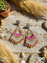 IDHANT- THE LUMINOUS- SEQUINS and BEADS EMBROIDERED EARRINGS (Multicoloured)