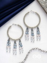Ashmana- The Raining Cloud- Pearls and Beads Embroidered Earrings