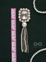 Anavarna- The Fair n Beautiful- Stone, Pearls and Beads Embroidered Earrings (Copper Brown)