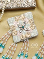 Vivarta - The Blue Sky - Stones, Glass Drops And Glass Beads Hand Embroidered Earrings 