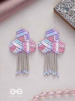 Karutaka - The Clover Leaf - Sequins And Beads Hand Embroidered Earrings (Multicolor)