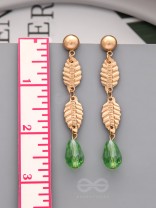 The May-Dew- Golden Crystal Beads Earrings