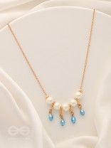 Celestial Showers- Golden Pearls and Beads Necklace
