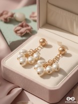 The Pearl Branch- Golden Pearl Earrings