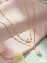 Lily Of The Valley- Golden Pearl Necklace With Anti-Tarnish Coating