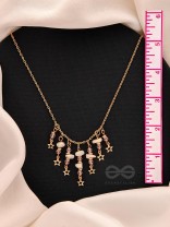 Star-Studded Sky- Golden Stone Necklace With Anti-Tarnish Coating 