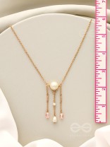 Over The Moon- Golden Pearl And Beads Necklace With Anti-Tarnish Coating 