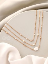 Lost In Space- Golden Stone Layered Necklace With Anti-Tarnish Coating 
