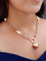 The Heart's Desire- Golden Pearl Necklace