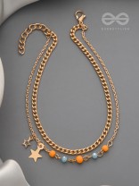 The Lucky Stars-  Golden Beads Layered Anklet