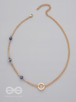 The Fairy Ring- Golden Evil Eye Necklace With Anti-Tarnish Coating 