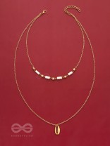 Sun N Sand - Golden Beads Layered Necklace With Anti-Tarnish Coating 
