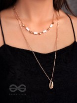 Sun N Sand - Golden Beads Layered Necklace With Anti-Tarnish Coating 