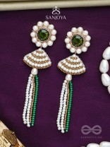 Kalapa- The Bell of Harmony- Stones and Pearls Embroidered Earrings 
