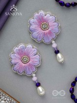 Manika- The Beautiful Flower- Resham and Pearl Drops Embroidered Earrings 
