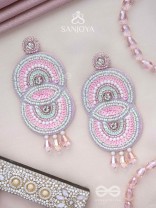 Dwaidha- The Dual- Stones, Sequins and Beads Embroidered Earrings 