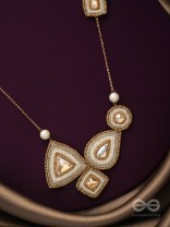 Dwista- The Copper Beauty- Beads And Stones Embroidered Necklace With Anti-Tarnish Coating 