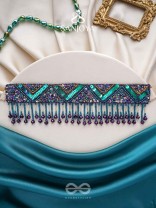 Sarvari - The Starry Night - Beads, Sequins And Cutdana Hand  Embroidered Choker Neckpiece