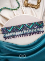 Sarvari - The Starry Night - Beads, Sequins And Cutdana Hand  Embroidered Choker Neckpiece