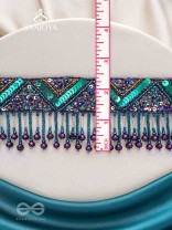 Sarvari - The Starry Night - Beads, Sequins And Cutdana Hand  Embroidered Choker Neckpiece