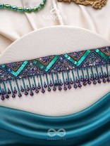 Sarvari - The Starry Night - Beads, Sequins And Cutdana Hand  Embroidered Choker Neckpiece