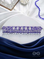 Abhramaya- The Cloudy Sky- Stones and Glass Beads Embroidered Choker Necklace 