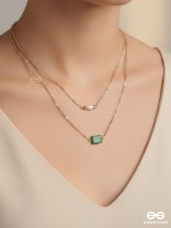 The Jade Shadow- Golden Layered Necklace With Anti-Tarnish Coating 