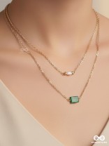 The Jade Shadow- Golden Layered Necklace With Anti-Tarnish Coating 