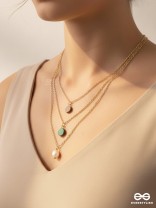 Shades Of Passion- Golden Pearl Layered Necklace With Anti-Tarnish Coating 