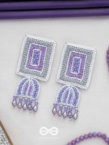 Haarya- The Beautiful Bell- Beads and Glass Drops Embroidered Earrings