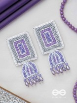 Haarya- The Beautiful Bell- Beads and Glass Drops Embroidered Earrings