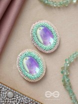 Mandara - The Mirror Reflection - Stones, Sequins And Cutdana Hand Embroidered Earrings